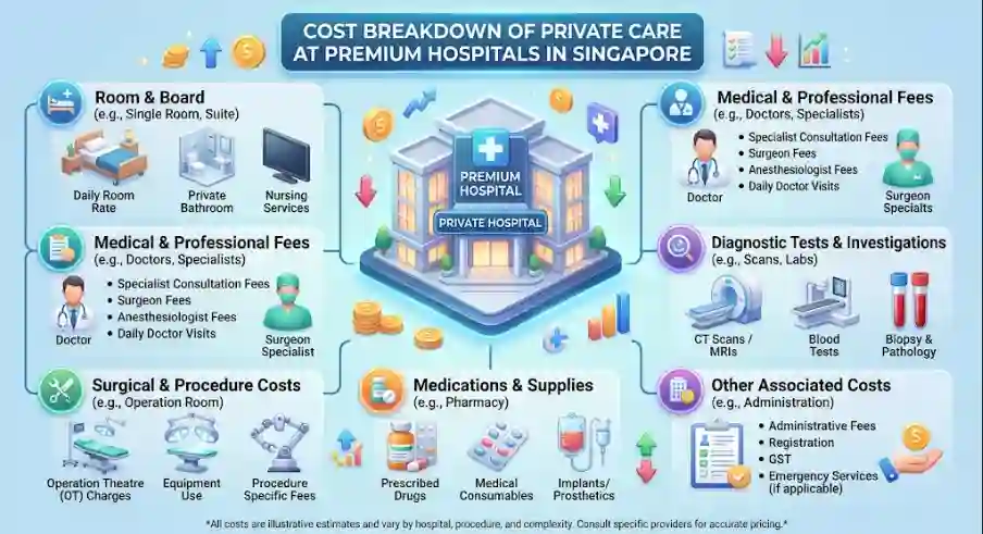 Cost Breakdown of Private Care at Premium Hospitals in Singapore