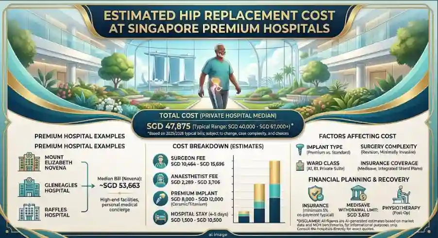 Cost of Hip Replacement Surgery at Singapore Premium Hospitals